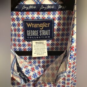 Wrangler- George Strait button down (red, white, and blue) XLT